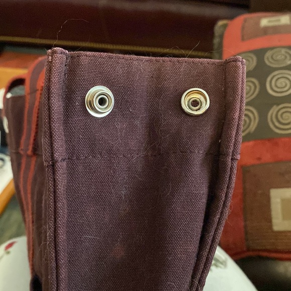 Hermes Authentic gently used canvas tote, burgundy color, made in France. - Picture 14 of 15